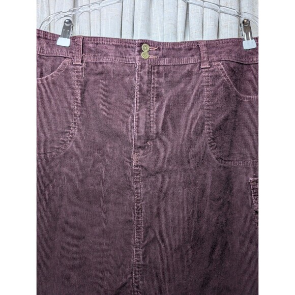 Eddie Bauer Women's Corduroy Cargo Skirt Purple Button Pockets Size 18 - Picture 2 of 8
